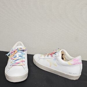 SKECHERS LA STREET DIAMOND STARZ WOMENS LEATHER SNEAKERS BFPM-11-008